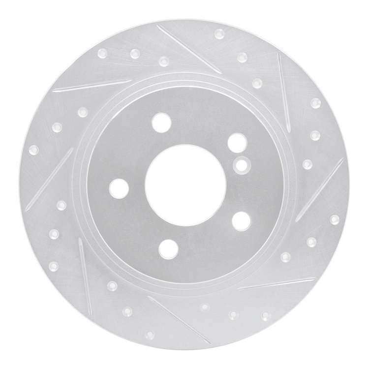 631-63086R Drilled/Slotted Brake Rotor [Silver], 2008-2015 Mercedes-Benz, Position: Rear Right