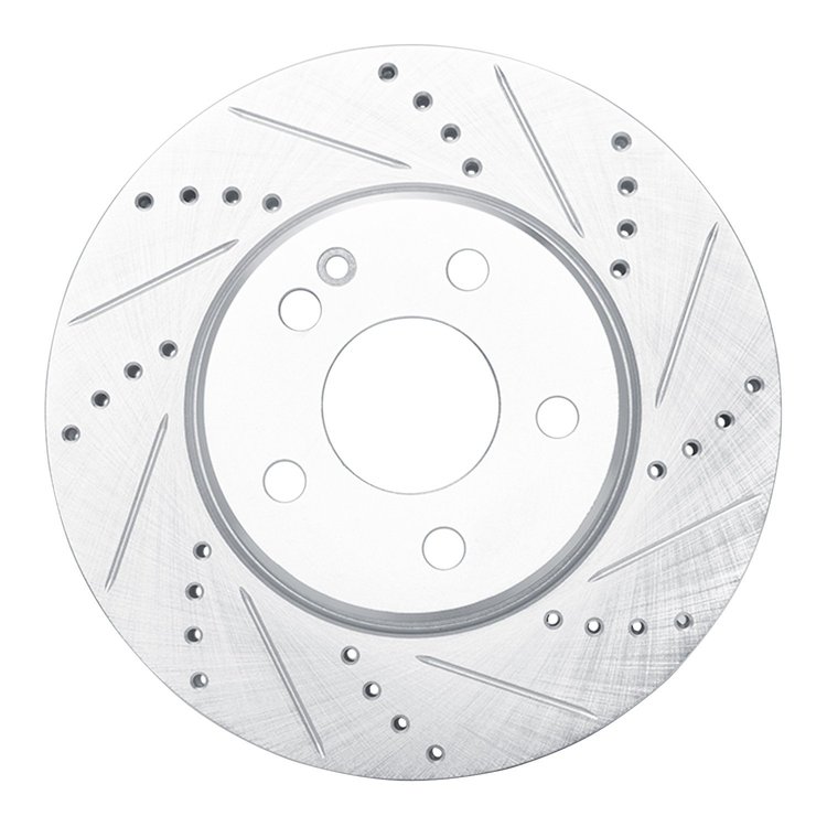 631-63088R Drilled/Slotted Brake Rotor [Silver], 2006-2011 Mercedes-Benz, Position: Front Right