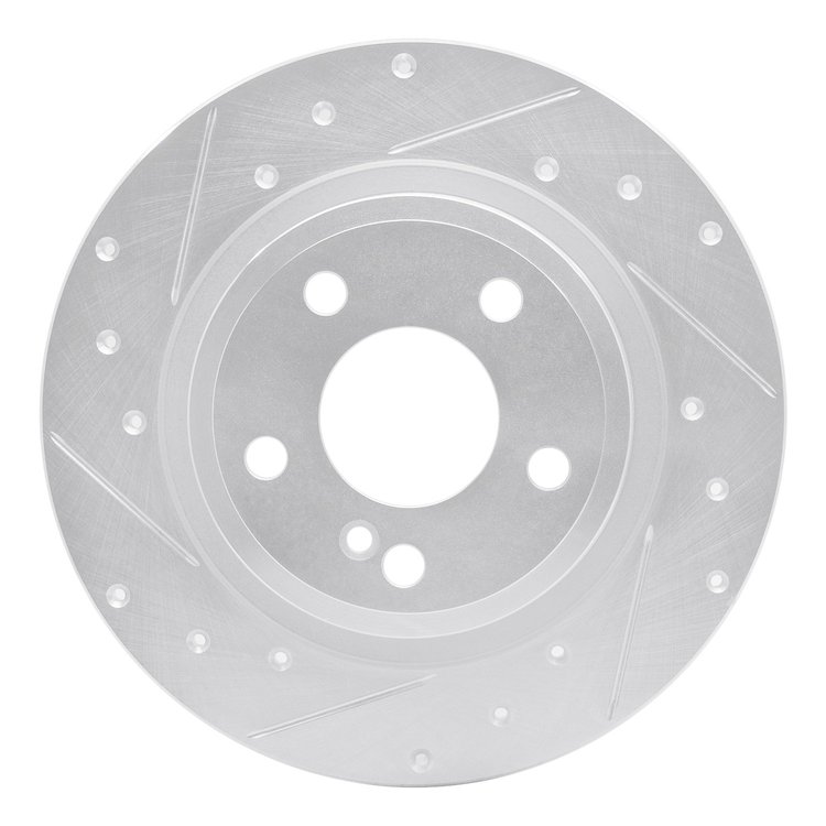 631-63107L Drilled/Slotted Brake Rotor [Silver], 2014-2020 Multiple Makes/Models, Position: Rear Left