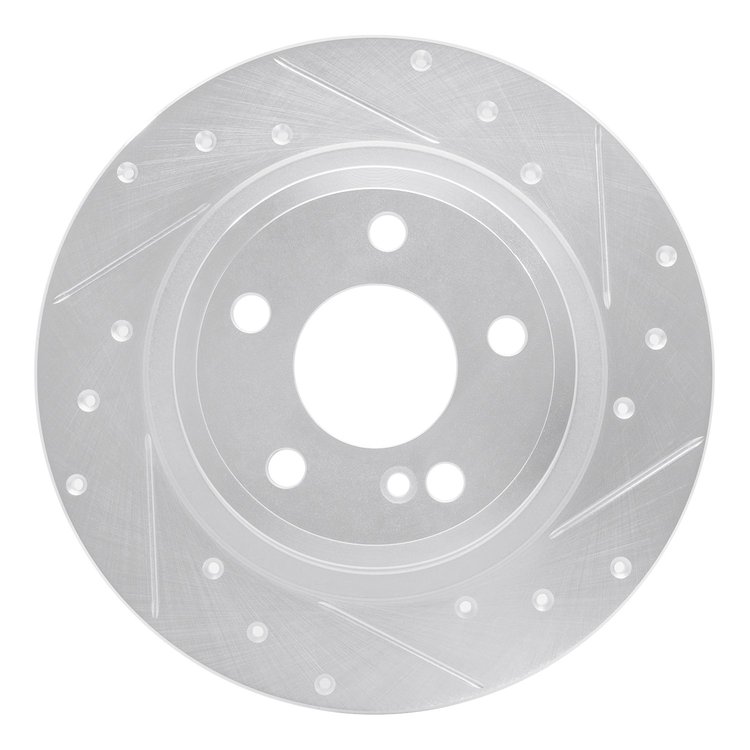 631-63107R Drilled/Slotted Brake Rotor [Silver], 2014-2020 Multiple Makes/Models, Position: Rear Right