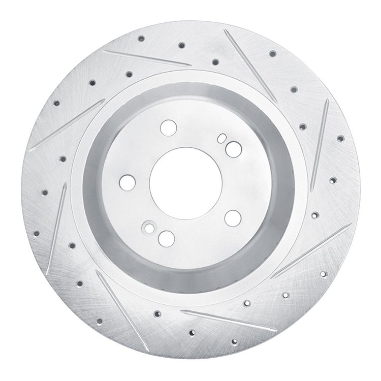 631-63113R Drilled/Slotted Brake Rotor [Silver], 2014-2021 Mercedes-Benz, Position: Rear Right