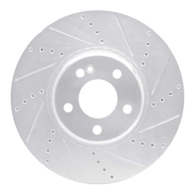 631-63117R Drilled/Slotted Brake Rotor [Silver], Fits Select Mercedes-Benz, Position: Front Right