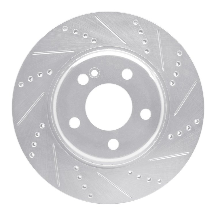 631-63118R Drilled/Slotted Brake Rotor [Silver], Fits Select Mercedes-Benz, Position: Rear Right