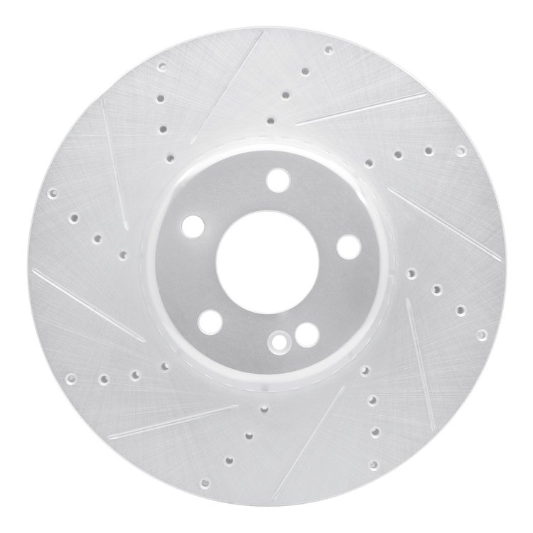 631-63119L Drilled/Slotted Brake Rotor [Silver], Fits Select Mercedes-Benz, Position: Front Left