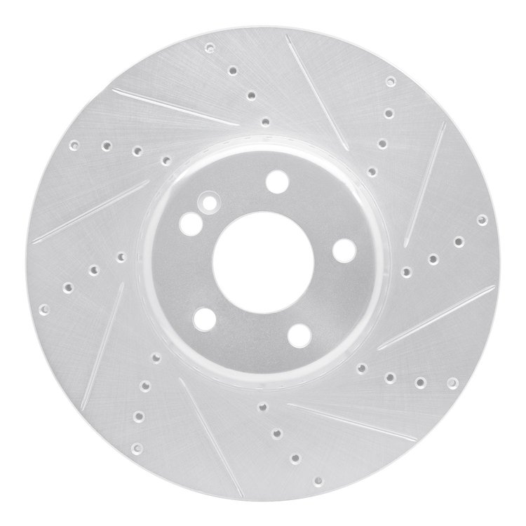 631-63119R Drilled/Slotted Brake Rotor [Silver], Fits Select Mercedes-Benz, Position: Front Right