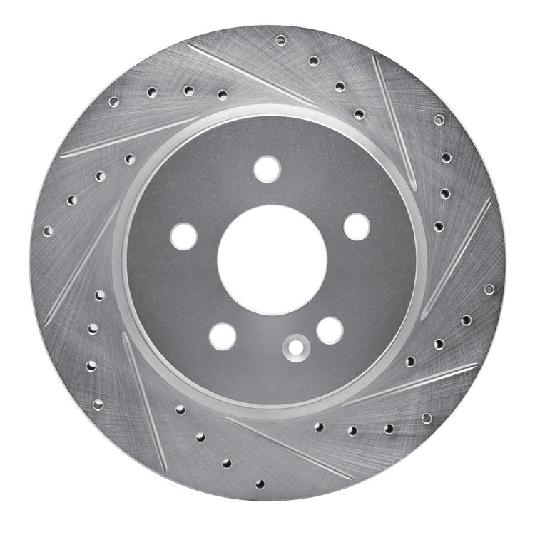 631-63122R Drilled/Slotted Brake Rotor [Silver], 1998-2005 Mercedes-Benz, Position: Front Right