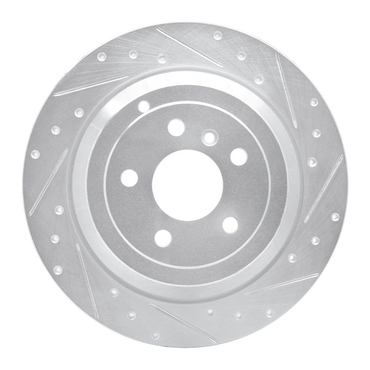 631-63129R Drilled/Slotted Brake Rotor [Silver], 2006-2012 Mercedes-Benz, Position: Rear Right