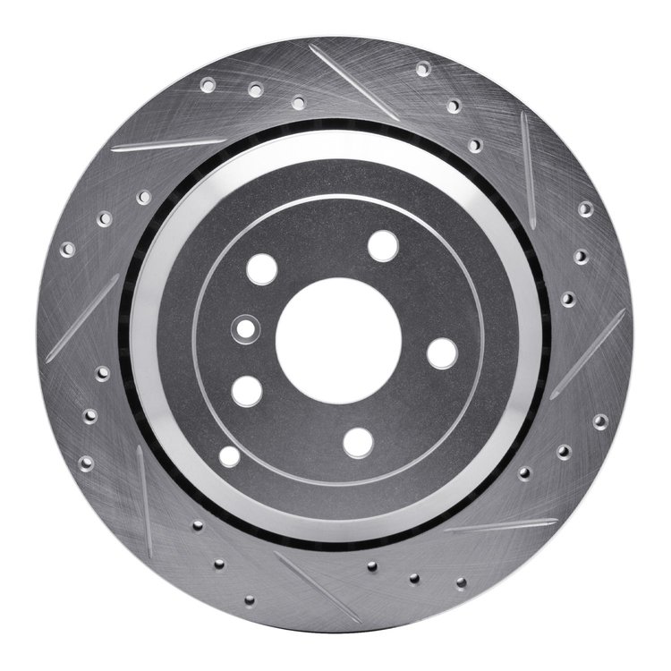 631-63131R Drilled/Slotted Brake Rotor [Silver], 2006-2012 Mercedes-Benz, Position: Rear Right