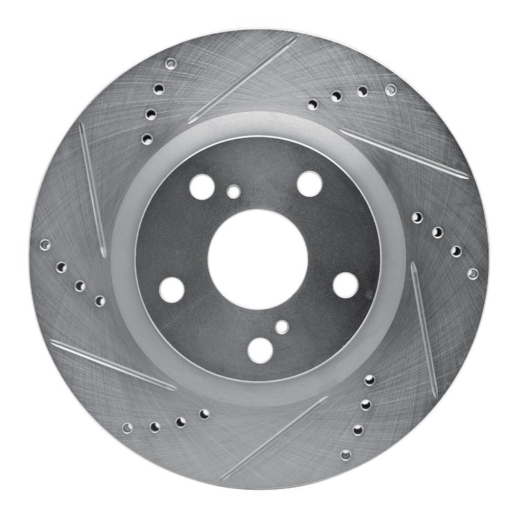 631-63135L Drilled/Slotted Brake Rotor [Silver], 2008-2018 Mercedes-Benz, Position: Front Left