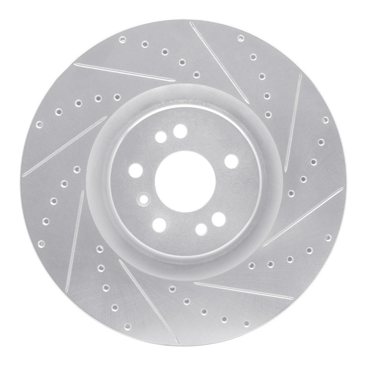 631-63136R Drilled/Slotted Brake Rotor [Silver], 2007-2009 Mercedes-Benz, Position: Front Right