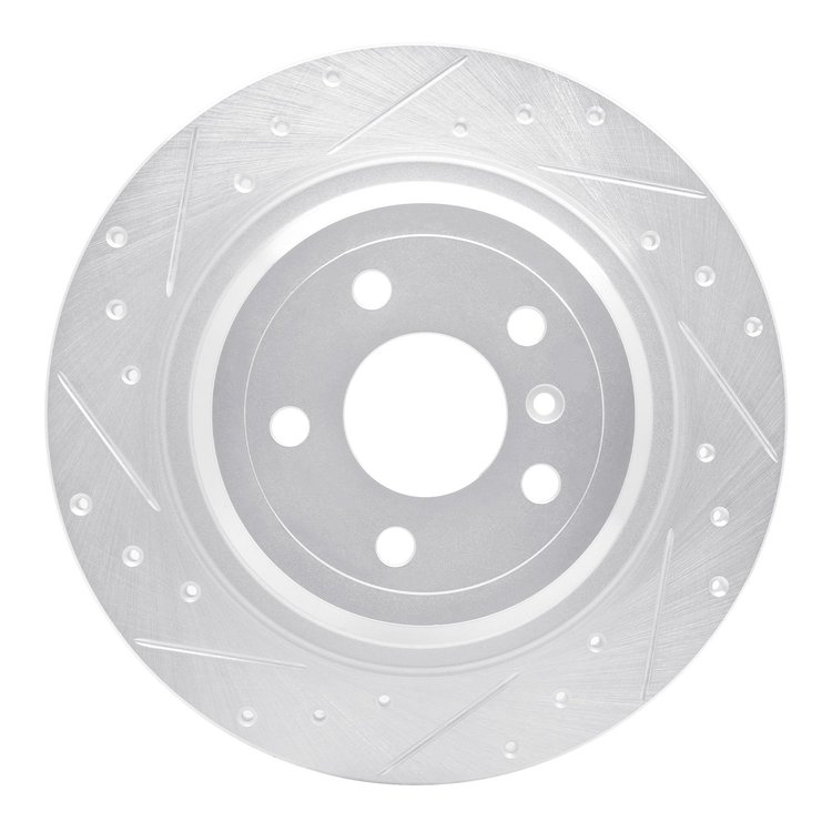 631-63143L Drilled/Slotted Brake Rotor [Silver], 2012-2018 Mercedes-Benz, Position: Rear Left