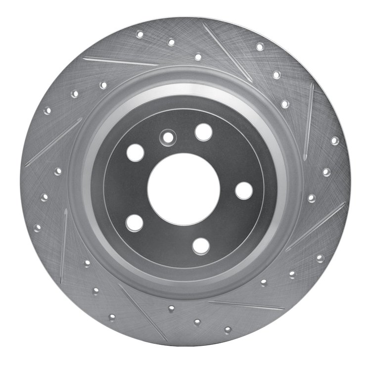 631-63143R Drilled/Slotted Brake Rotor [Silver], 2012-2018 Mercedes-Benz, Position: Rear Right