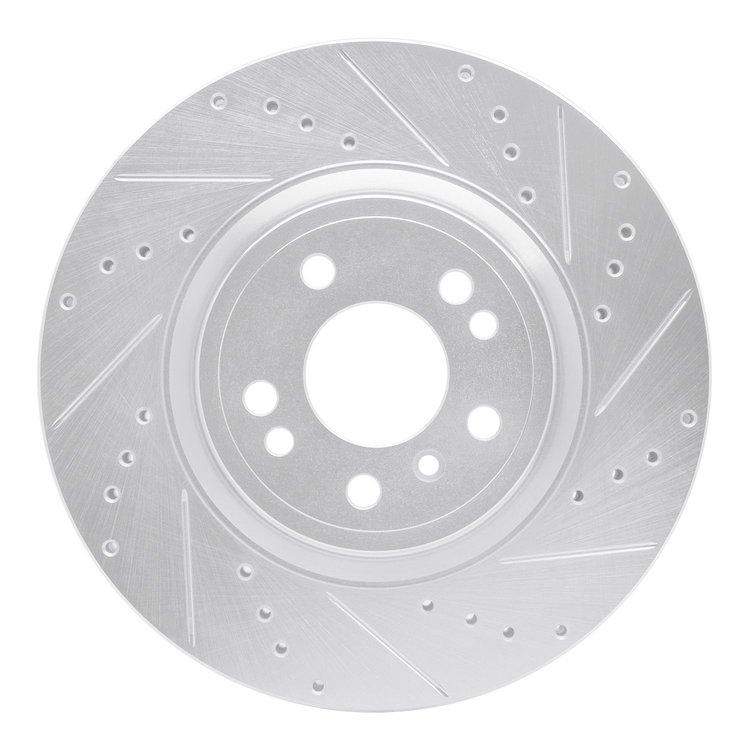 631-63144R Drilled/Slotted Brake Rotor [Silver], 2012-2018 Mercedes-Benz, Position: Front Right