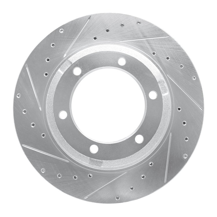 631-63153L Drilled/Slotted Brake Rotor [Silver], 1992-2017 Freightliner, Position: Fr & Rr Left,Rr Left