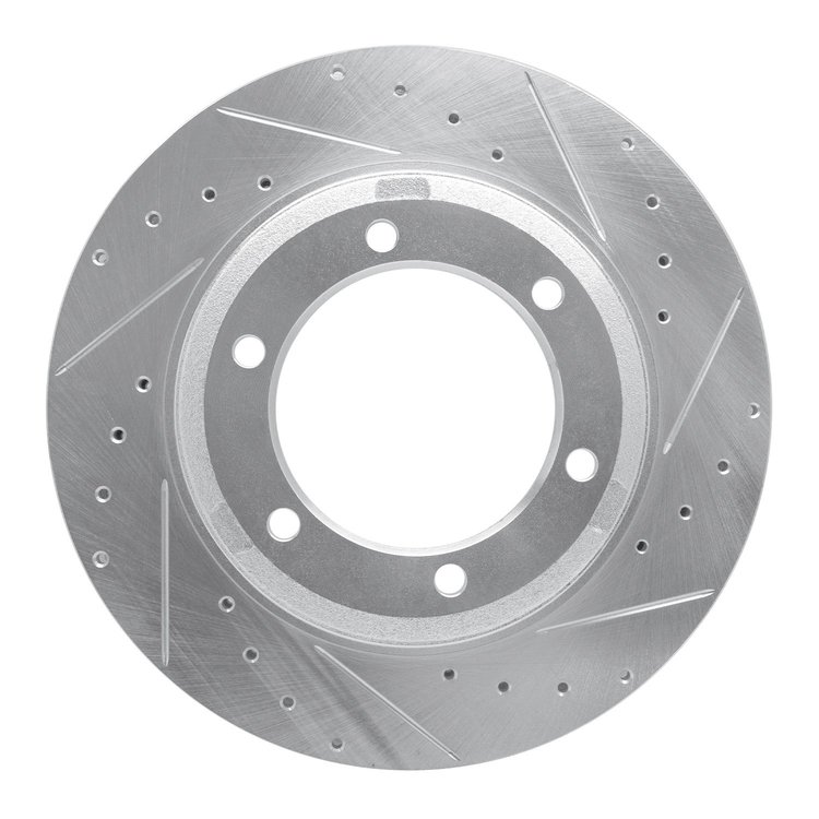 631-63153R Drilled/Slotted Brake Rotor [Silver], 1992-2017 Freightliner, Position: Fr & Rr Right,Rr Right