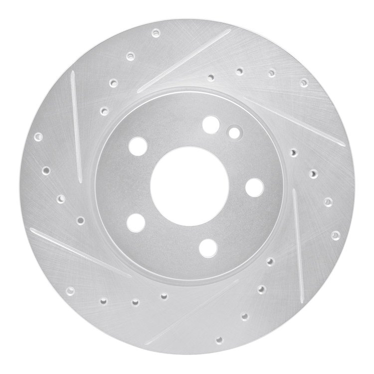 631-63158L Drilled/Slotted Brake Rotor [Silver], Fits Select Mercedes-Benz, Position: Front Left