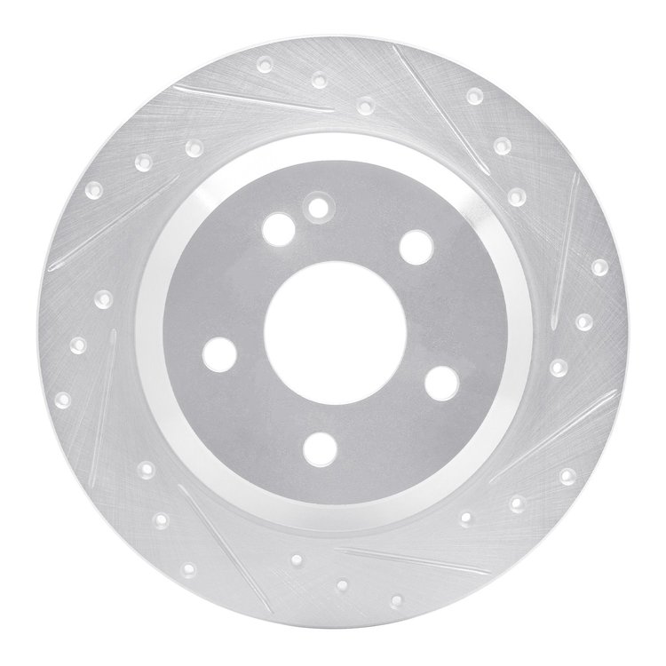 631-63161R Drilled/Slotted Brake Rotor [Silver], Fits Select Mercedes-Benz, Position: Rear Right