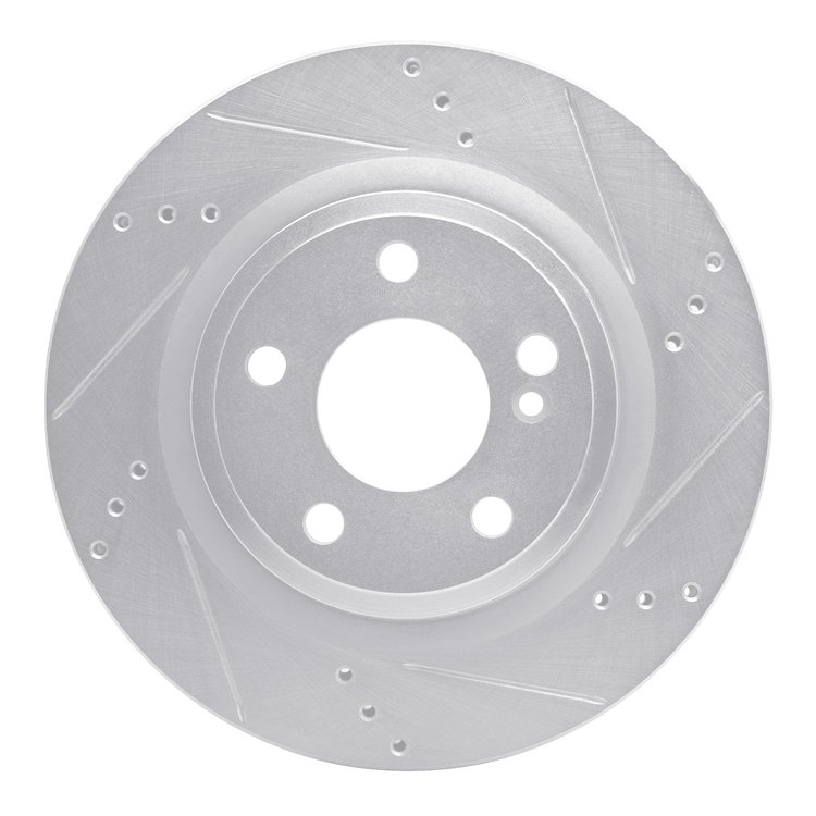 631-63163R Drilled/Slotted Brake Rotor [Silver], 2014-2019 Mercedes-Benz, Position: Rear Right