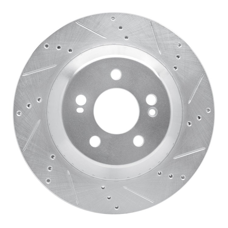 631-63165R Drilled/Slotted Brake Rotor [Silver], 2015-2021 Mercedes-Benz, Position: Rear Right