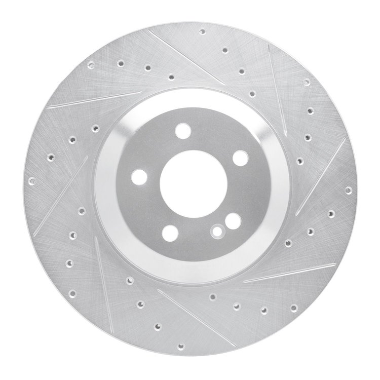 631-63166R Drilled/Slotted Brake Rotor [Silver], Fits Select Mercedes-Benz, Position: Rear Right