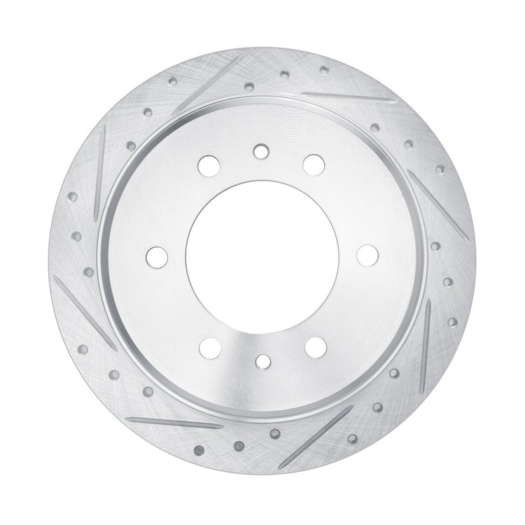 631-63174L Drilled/Slotted Brake Rotor [Silver], Fits Select Multiple Makes/Models, Position: Rear Left,Rr Left