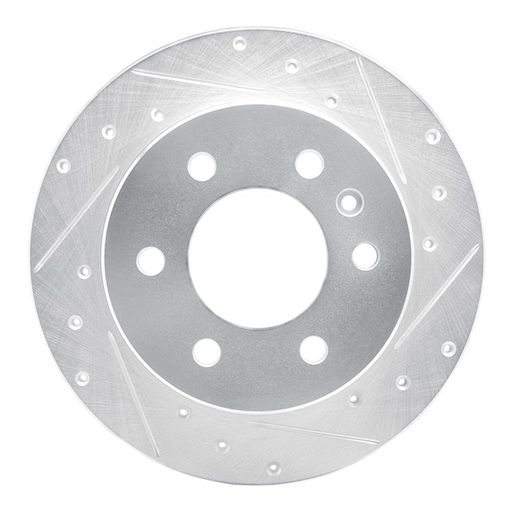 631-63174R Drilled/Slotted Brake Rotor [Silver], Fits Select Multiple Makes/Models, Position: Rear Right,Rr Right