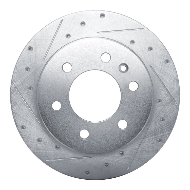 631-63175L Drilled/Slotted Brake Rotor [Silver], Fits Select Multiple Makes/Models, Position: Rear Left,Rr Left