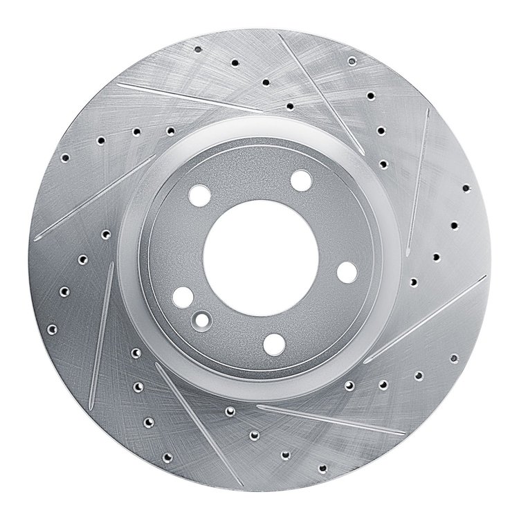 631-63176R Drilled/Slotted Brake Rotor [Silver], Fits Select Mercedes-Benz, Position: Front Right
