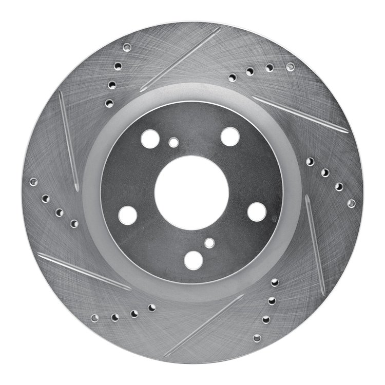 631-63199L Drilled/Slotted Brake Rotor [Silver], Fits Select Mercedes-Benz, Position: Rear Left