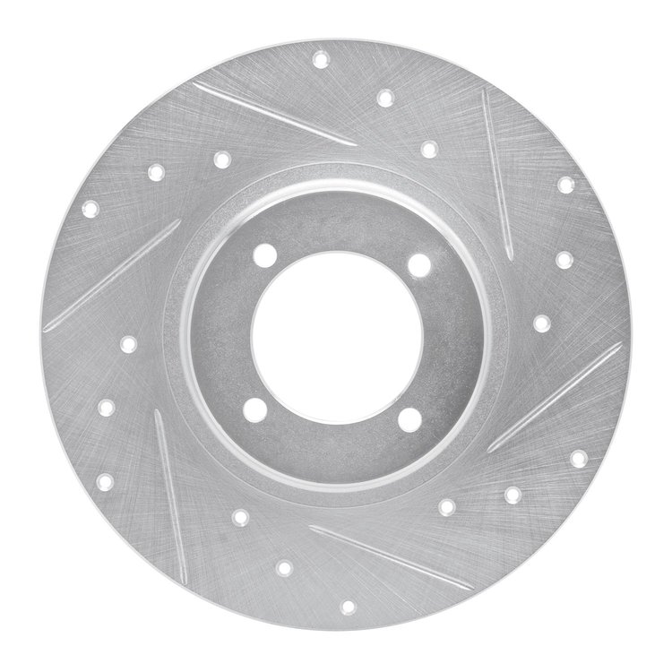 631-64002R Drilled/Slotted Brake Rotor [Silver], 1962-1980 MG, Position: Front Right