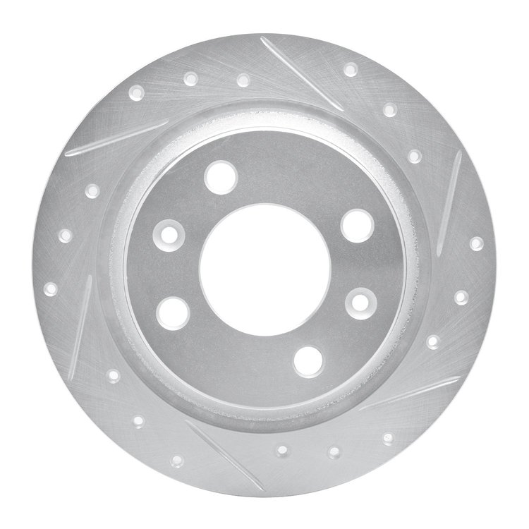 631-65006R Drilled/Slotted Brake Rotor [Silver], 1986-1998 GM, Position: Rear Right