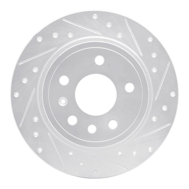 631-65012R Drilled/Slotted Brake Rotor [Silver], 1999-2010 GM, Position: Rear Right