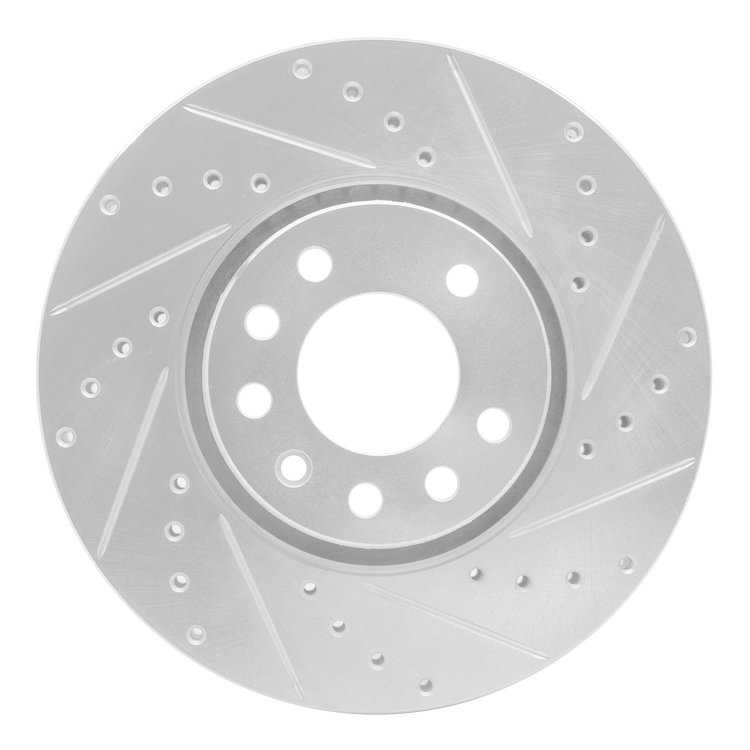 631-65016R Drilled/Slotted Brake Rotor [Silver], 2003-2011 GM, Position: Front Right