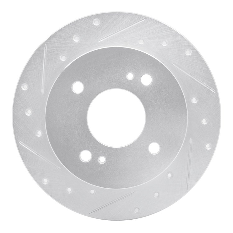 631-67010L Drilled/Slotted Brake Rotor [Silver], 1979-1981 Infiniti/Nissan, Position: Rear Left