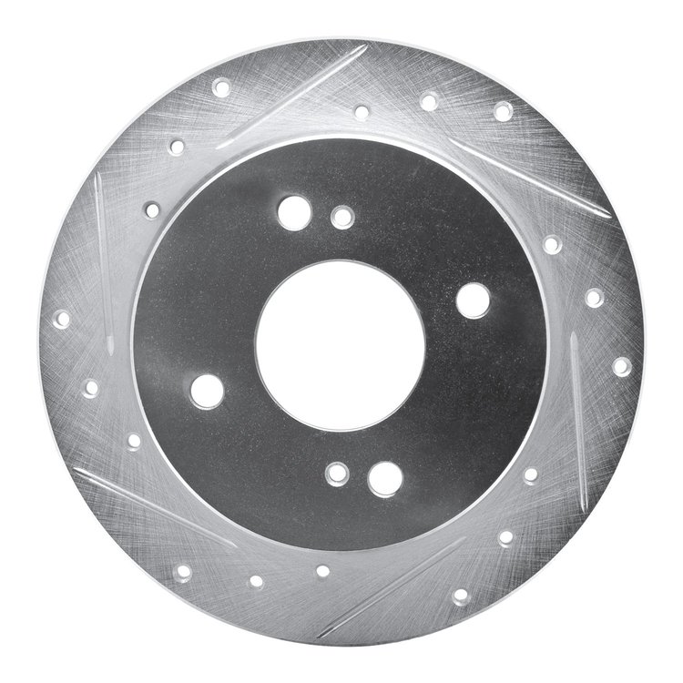 631-67012L Drilled/Slotted Brake Rotor [Silver], 1982-1988 Infiniti/Nissan, Position: Rear Left