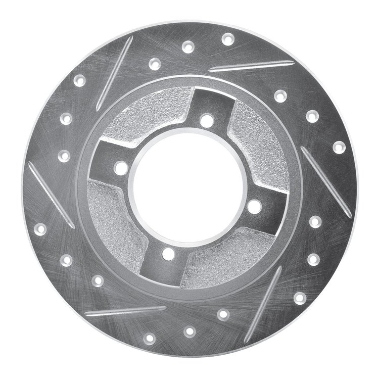 631-67013L Drilled/Slotted Brake Rotor [Silver], 1982-1986 Infiniti/Nissan, Position: Front Left