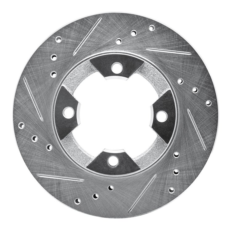 631-67014L Drilled/Slotted Brake Rotor [Silver], 1982-1986 Infiniti/Nissan, Position: Front Left