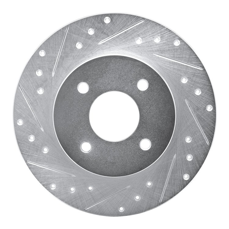 631-67015L Drilled/Slotted Brake Rotor [Silver], 1984-1985 Infiniti/Nissan, Position: Rear Left