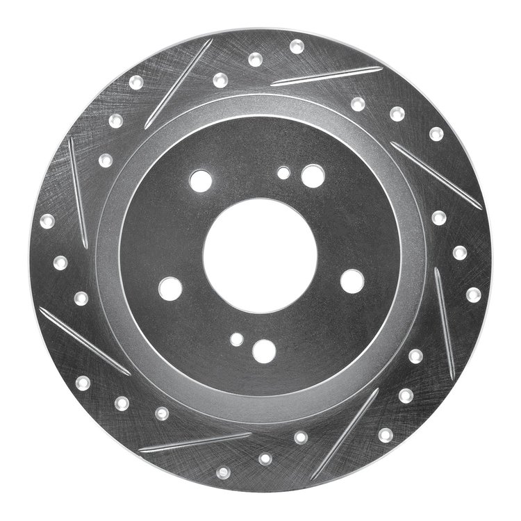 631-67018L Drilled/Slotted Brake Rotor [Silver], 1984-1988 Infiniti/Nissan, Position: Rear Left