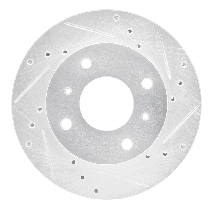631-67022R Drilled/Slotted Brake Rotor [Silver], 1985-1989 Infiniti/Nissan, Position: Front Right