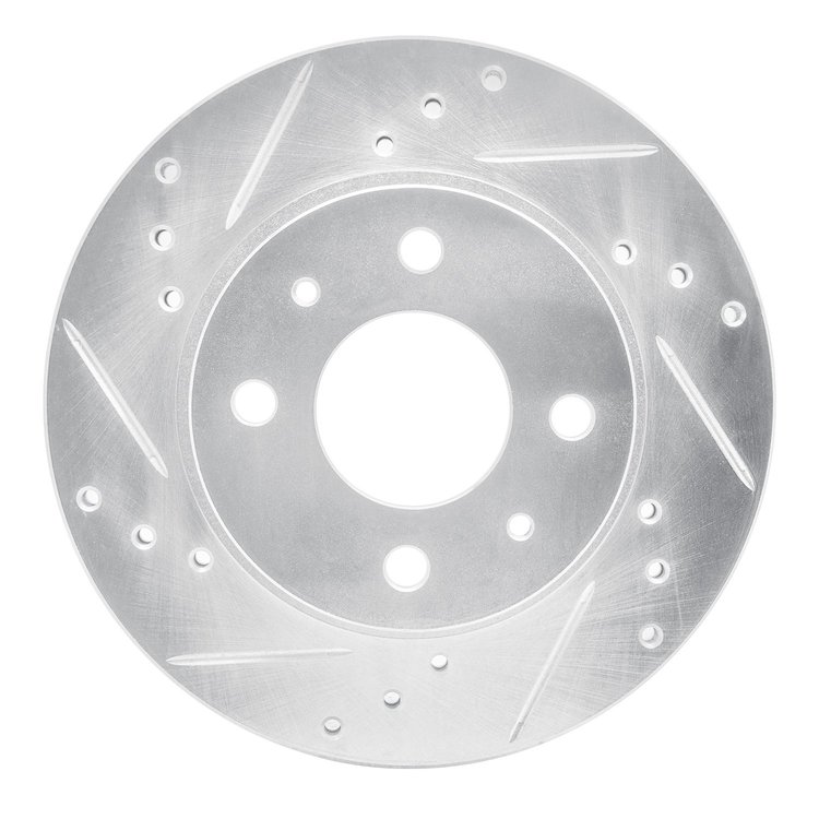 631-67024L Drilled/Slotted Brake Rotor [Silver], 1986-2017 Infiniti/Nissan, Position: Front Left