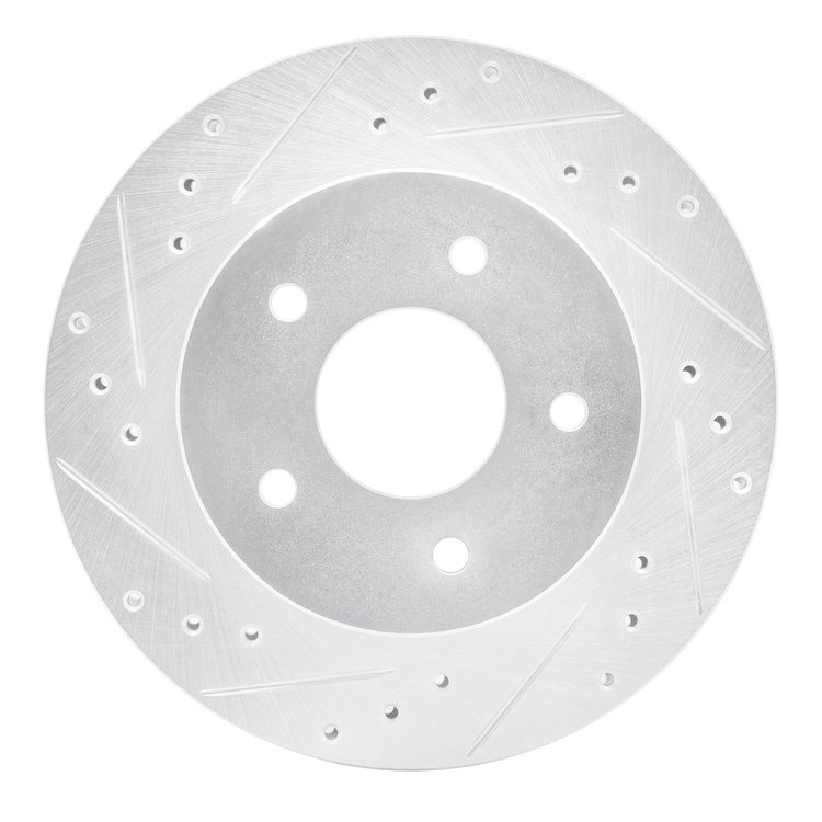 631-67026L Drilled/Slotted Brake Rotor [Silver], 1987-1989 Infiniti/Nissan, Position: Rear Left
