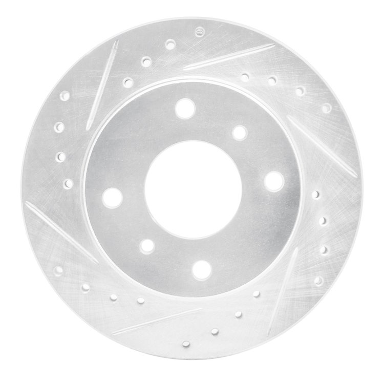 631-67027L Drilled/Slotted Brake Rotor [Silver], 1989-1996 Infiniti/Nissan, Position: Front Left