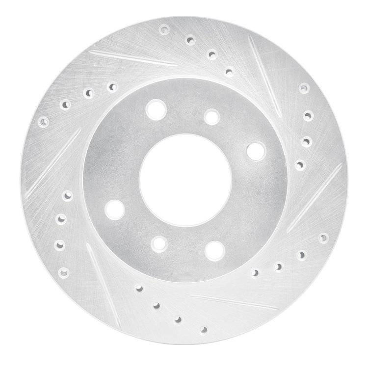 631-67028R Drilled/Slotted Brake Rotor [Silver], 1989-2013 Multiple Makes/Models, Position: Front Right