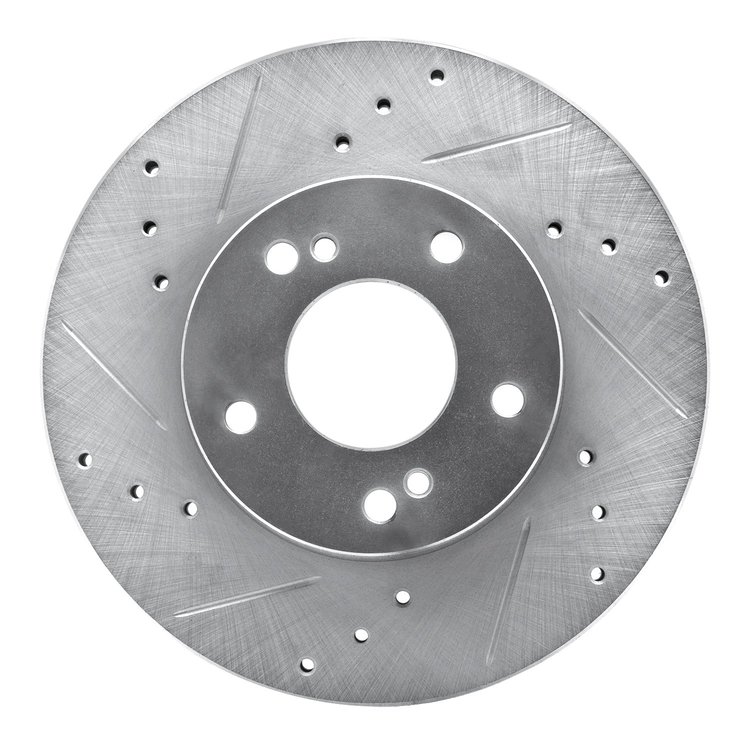 631-67030L Drilled/Slotted Brake Rotor [Silver], 1989-1999 Infiniti/Nissan, Position: Front Left