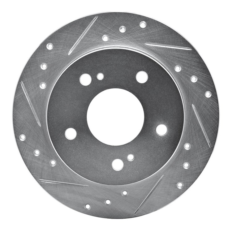 631-67031L Drilled/Slotted Brake Rotor [Silver], 1989-1993 Infiniti/Nissan, Position: Rear Left