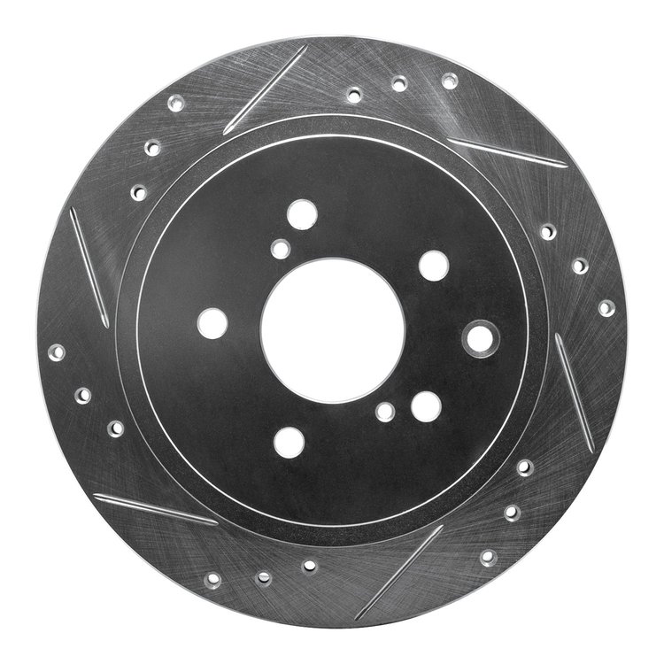 631-67034L Drilled/Slotted Brake Rotor [Silver], 1989-1996 Infiniti/Nissan, Position: Rear Left