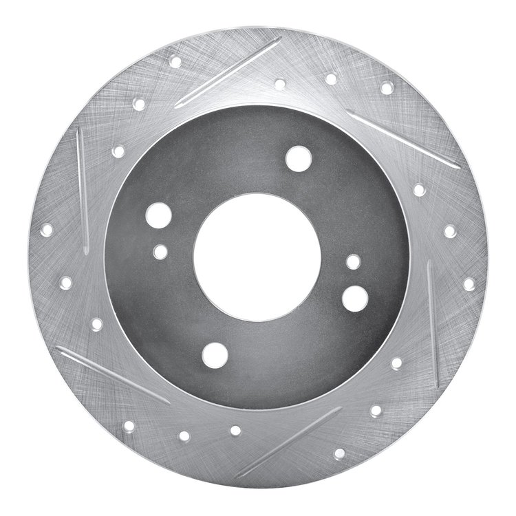 631-67036L Drilled/Slotted Brake Rotor [Silver], 1990-2006 Infiniti/Nissan, Position: Rear Left