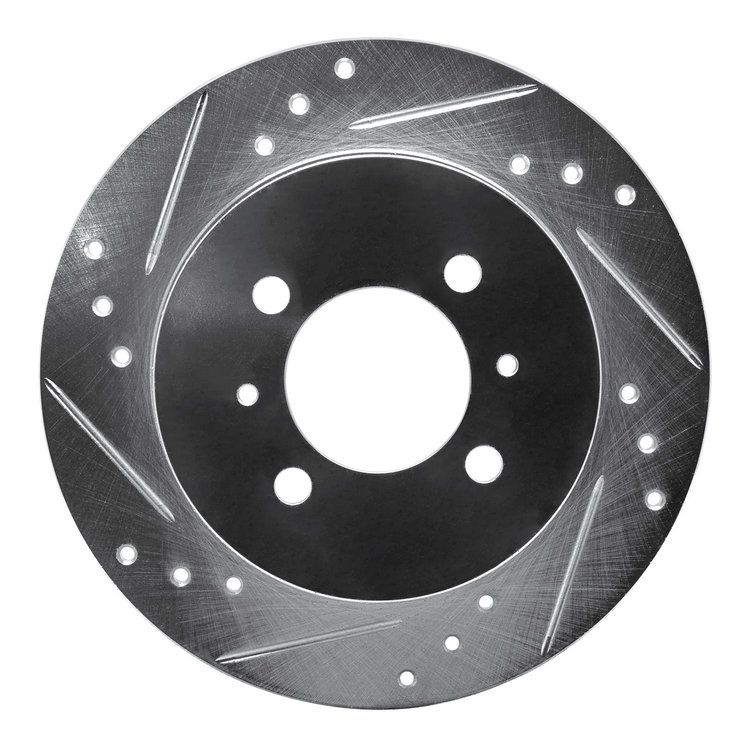 631-67038L Drilled/Slotted Brake Rotor [Silver], 1991-1994 Infiniti/Nissan, Position: Rear Left