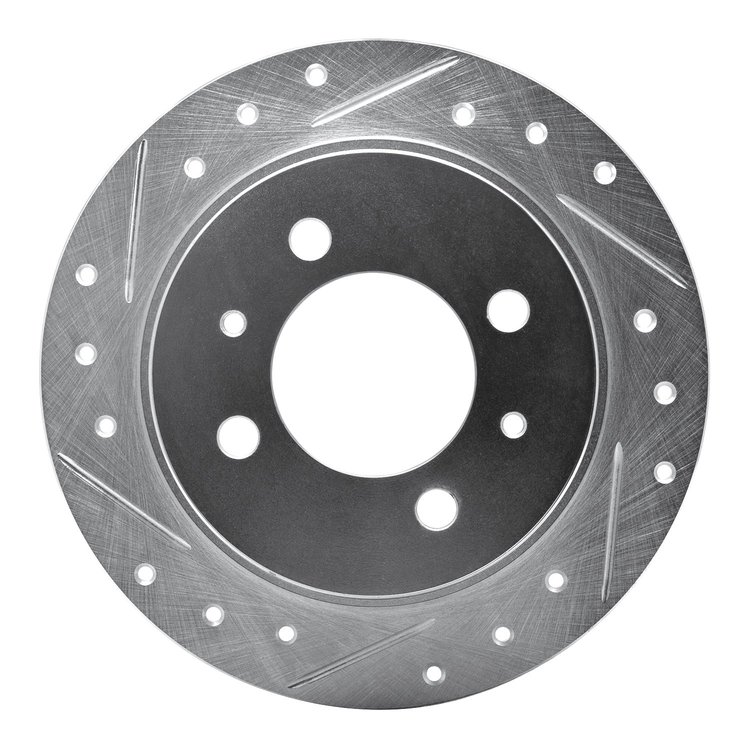631-67039L Drilled/Slotted Brake Rotor [Silver], 1991-2006 Infiniti/Nissan, Position: Rear Left